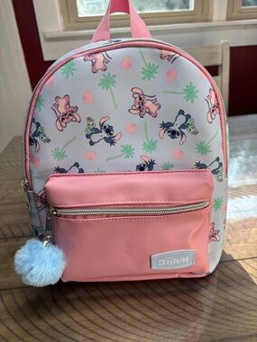 Disney Stitch Pink & Light Blue Mini Backpack